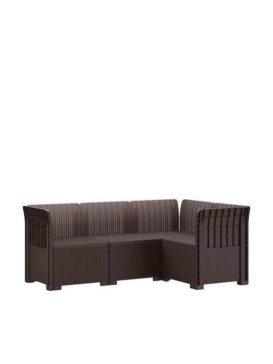 Γωνιακός Καναπές Εξωτερικού Χώρου Rattan με Μαξ...