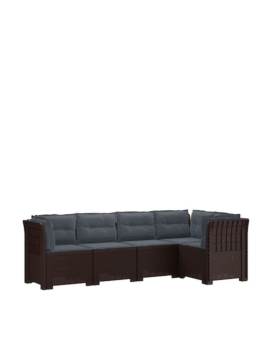 Outdoor Corner Sofa Made of Polypropylene with Cushions