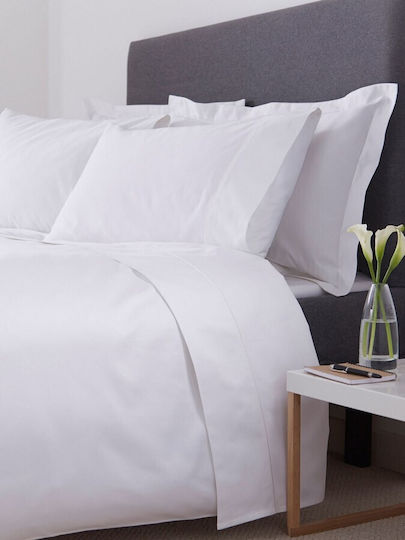 Hotel Bettlaken Premium Line Solid Weiß 200tc Percale Polycotton Blanc De Blanc 170x280 Stück