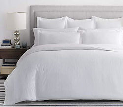 Σεντόνι King Size 310tc Plain Satin Cotton Blanc De Blanc 295x330 1τεμ