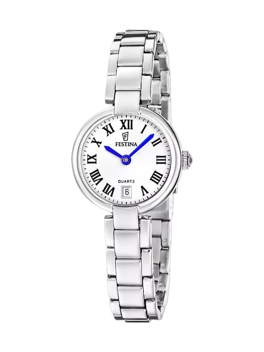 Festina Ceas Dama 26mm Cu Baterie Și Brățară Din Metal Argintie