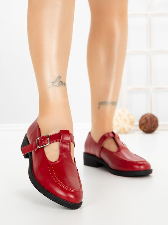 Mocasini Dama În Culoare Burgundă