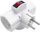 Electra T-Shaped Wall Plug 3 Sockets with Switch