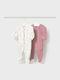 Mayoral Set Baby Bodysuits Ecru-Rose 2 Pieces
