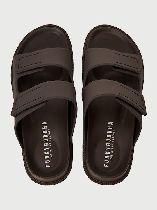 Funky Buddha Ανδρικά Slides Καφέ