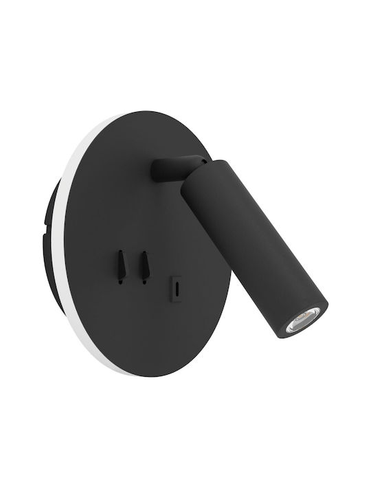 Fanzarotta Spot Led Eglo 902162 Black Ø14cm Usb