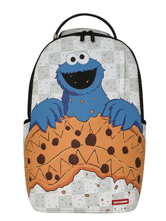Sprayground Sesame Street Cookie Monster Shark Ученическа Раница Бяла
