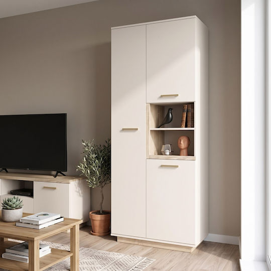 Dulap De Prezentare Pentru Sufragerie De Pardoseală Din Lemn Cu Geam Crem 199.5x40x80cm 192-000059 Dulap De Prezentare Pentru Sufragerie De Pardoseală Din Lemn Cu Geam Crem 199.5x40x80cm 192-000059