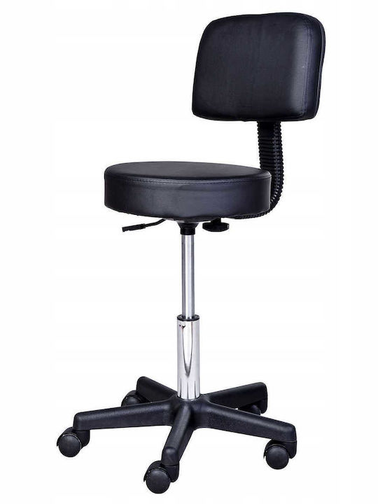 Ergonomischer Büro- und Schreibtischhocker mit Rückenlehne Schwarz 35x35x77cm