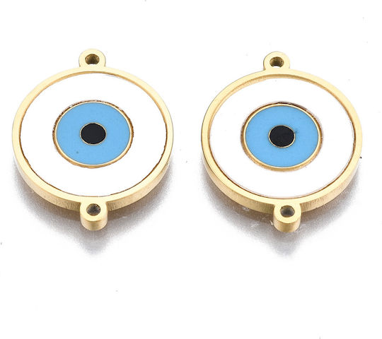 Stahl Verbindung Auge Gold Emaille 15x12mm 1 Stück