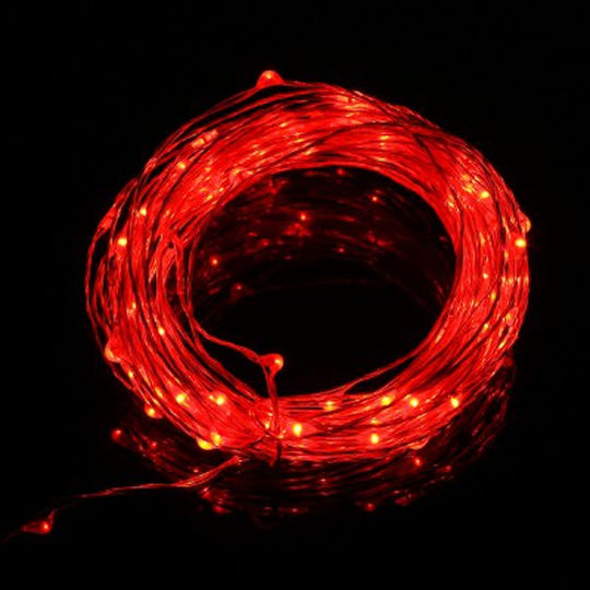 100 LED лампички 10 м Червени на лента