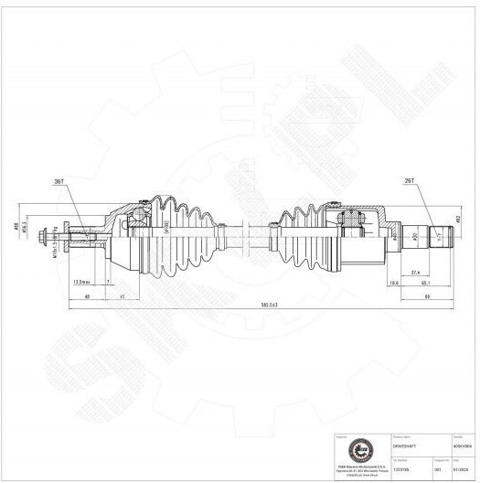 SKV Половин Ос За Ford C-Max / Focus C-Max / Focus Волво C30 / C70 / S40 / V50