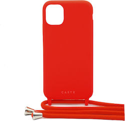 Casyx Handyhülle Apple iPhone 12 / 12 Pro In Silikon Verstellbares Nackenriemen Rote