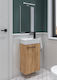 Deftrans Bathroom Vanity Unit With Sink M40xL22xH60cm Craft Oak