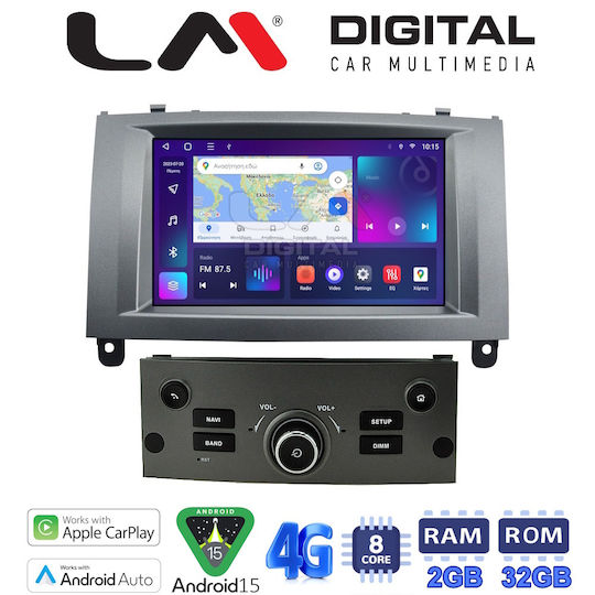 LM Digital Ηχοσύστημα Αυτοκινήτου για Peugeot 407 2004 > 2010 (Bluetooth/USB/WiFi/GPS/Apple-Carplay/Android-Auto)