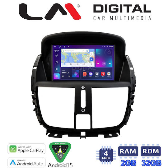 LM Digital Auto-Audiosystem für Peugeot 207 2007 > 2013 Bluetooth USB Eingebautes Wi-Fi GPS Apple CarPlay Android Auto
