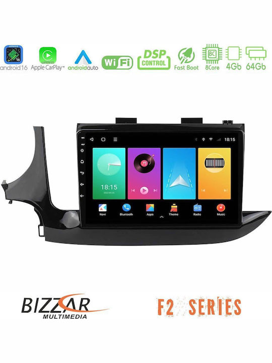 Bizzar Car Audio System for Opel Mokka 2016-2020 Bluetooth USB WiFi GPS Apple CarPlay Android Auto with 9" Touch Screen