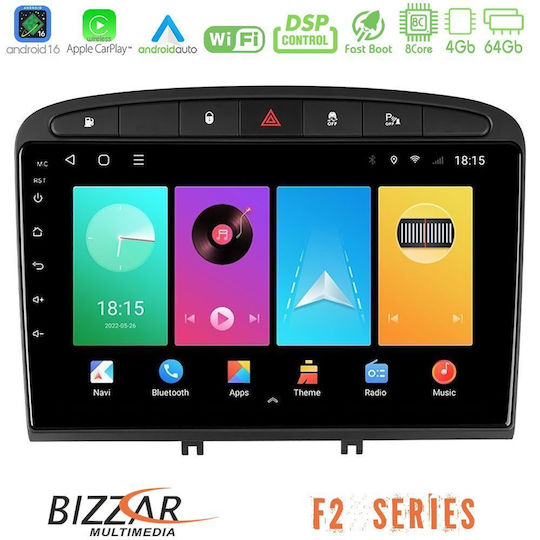 Bizzar Car Audio System for Peugeot 308 / RCZ Bluetooth USB WiFi GPS Apple CarPlay Android Auto with 9" Touch Screen