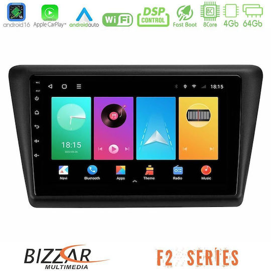 Bizzar Car Audio System for Skoda Rapid 2013-2017 Bluetooth USB WiFi GPS Apple CarPlay Android Auto with 9" Touch Screen