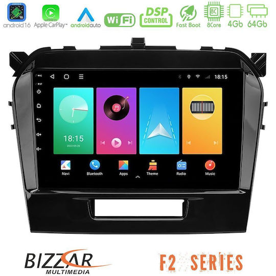 Bizzar Ηχοσύστημα Αυτοκινήτου για Suzuki Vitara 2015-2021 (Bluetooth/USB/WiFi/GPS/Apple-Carplay/Android-Auto) με Οθόνη Αφής 9"