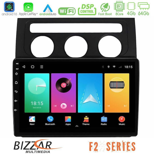 Bizzar Car Audio System for Volkswagen Touran 2003-2011 Bluetooth USB WiFi GPS Apple CarPlay Android Auto with 10" Touch Screen