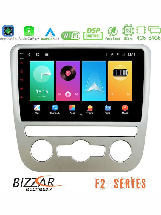 Bizzar Car Audio System for Volkswagen Scirocco 2008 – 2014 with A/C (Bluetooth/USB/WiFi/GPS/Apple CarPlay/Android Auto) with 9" Touch Screen