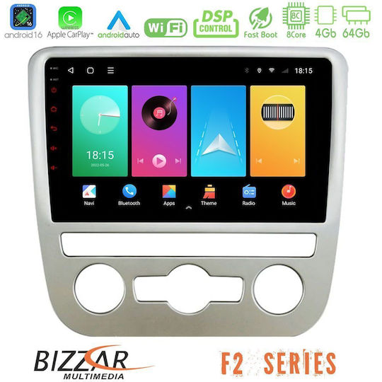 Bizzar Ηχοσύστημα Αυτοκινήτου για Volkswagen Scirocco 2008 – 2014 με A/C (Bluetooth/USB/WiFi/GPS/Apple-Carplay/Android-Auto) με Οθόνη Αφής 9"