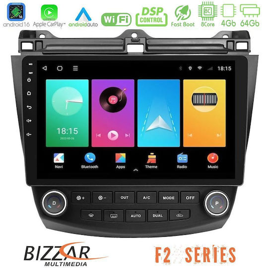 Bizzar Car Audio System for Honda Accord 2002-2008 Bluetooth USB WiFi GPS Apple CarPlay Android Auto with 10" Touch Screen