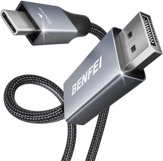 Benfei Cablu USB-C la DisplayPort 0.9 M 8k@60hz 4k@144hz Gri