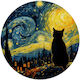 Koupakoupa Starry Night Cat Mouse Pad (200mm) KP_34600_mousepad-round