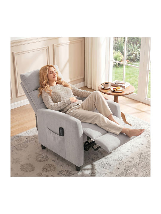 Relax Massage Armchair with Footstool Light Gre...