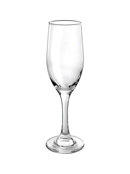 Borgonovo Set of Champagne Glass Goblets Made of Glass 6 Pieces