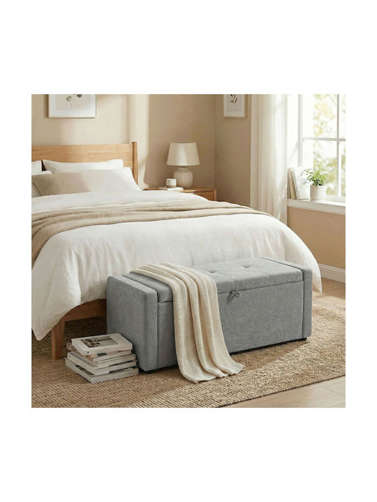 Footstool with Storage Space Upholstered with F...