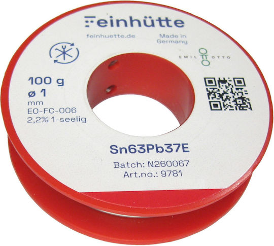 Feinhutte SN63/Pb37 Καλάι Κόλλησης με Μόλυβδο 1mm 100gr