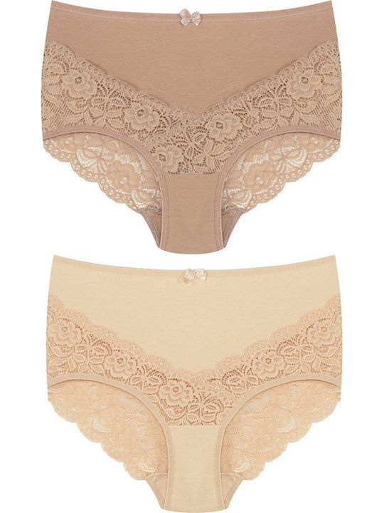 Women's Briefs 2Pack with Lace V Large Size