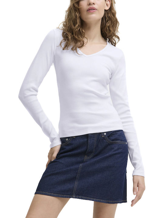 Jack & Jones Damenbluse Aus Baumwolle Langärmel...