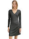 Summer Evening Wrap Dress Black Glitter