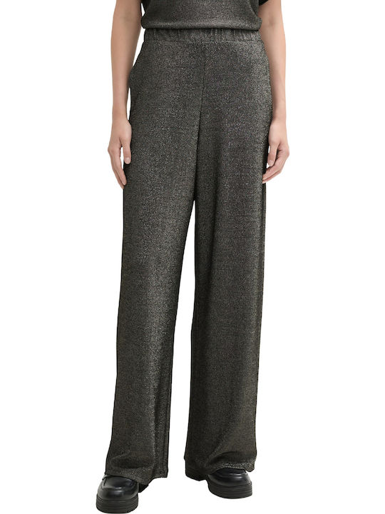 Women's Fabric Trousers Black Glitter