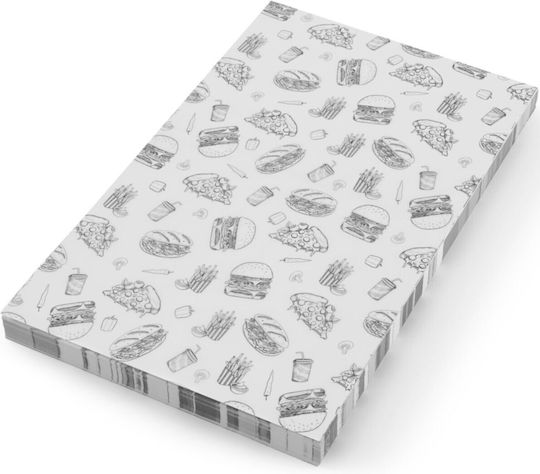 Hendi Pergamentpapier Snacks Pommes Frites 25x35 Cm Fast Food Muster 500 Stück