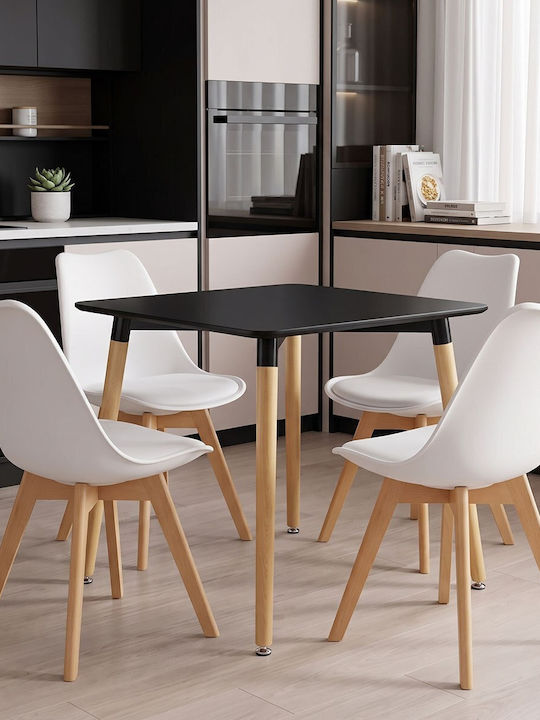 Set de sufragerie Natali cu 4 scaune 80x80cm