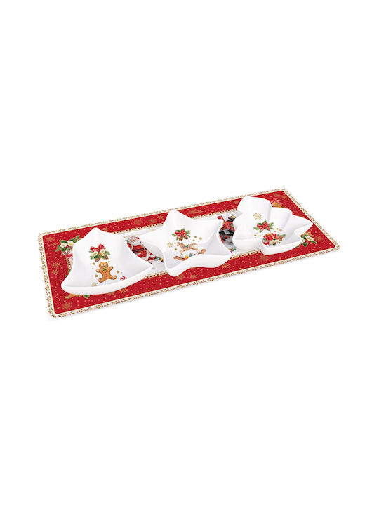 Easylife Christmas Memories Christmas Dessert Tower Stands Porcelain Stars 36x16cm 4pcs
