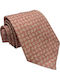 Silk Cotton Tie Sapio Apple Puce Beige Pattern 8cm