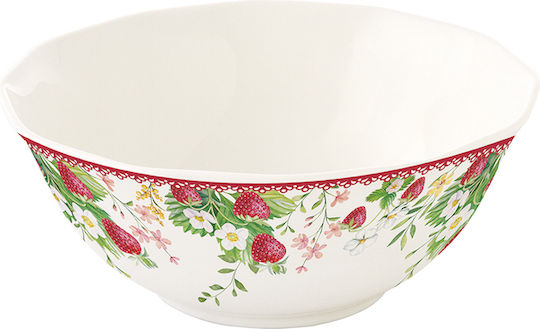 Easy-Life Jardin Des Fraises Round Porcelain Serving Bowl With Diameter 16cm
