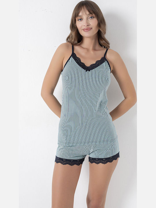 Summer Women's Cotton Lace Pyjama Set