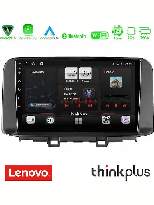 Lenovo Car Audio System for Hyundai Kona 2018-2023 Bluetooth USB AUX WiFi GPS Apple CarPlay Android Auto with 10" Touch Screen