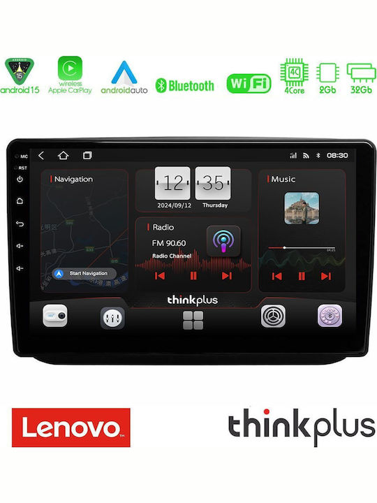 Lenovo Car Audio System for Skoda Fabia 2007-2014 (Bluetooth/USB/AUX/WiFi/GPS/Apple CarPlay/Android Auto) with 10" Touch Screen