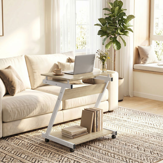 Wooden Oak Desk with Metal Legs 60x48x73cm