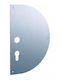 Left Door Push Plate Self-Adhesive Inox Semi-Circle Cylinder Hole 230x150 Mm Thirard 00922330