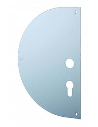 Right Door Push Plate Self Adhesive Anodized Aluminum Semicircle Cylinder Hole 230x150 Mm Thirard 00922331