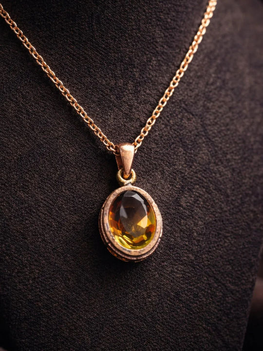 Necklace with Diamond & Brown Zircon